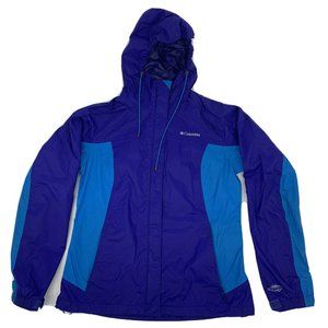 Women's Columbia Omni-Tech Waterproof Rain Jacket Purple‎ Blue 2 Tone Medium